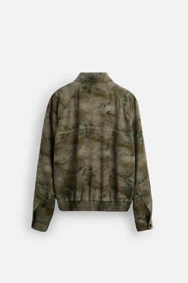 ABSTRACT PRINT BOMBER JACKET - Green by Zara - Image 8