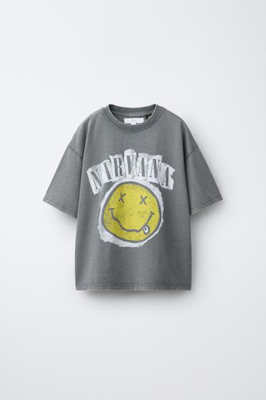Zara NIRVANA ® PRINT T-SHIRT - Gray