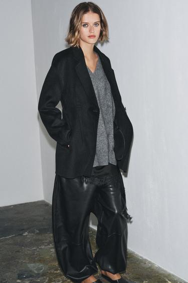 BLAZER AJUSTÉE AVEC LAINE ZW COLLECTION - Noir de Zara - Image 2