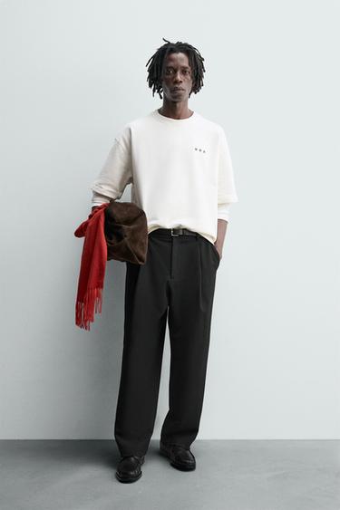 Zara 盾牌印花運動衫 - 白色