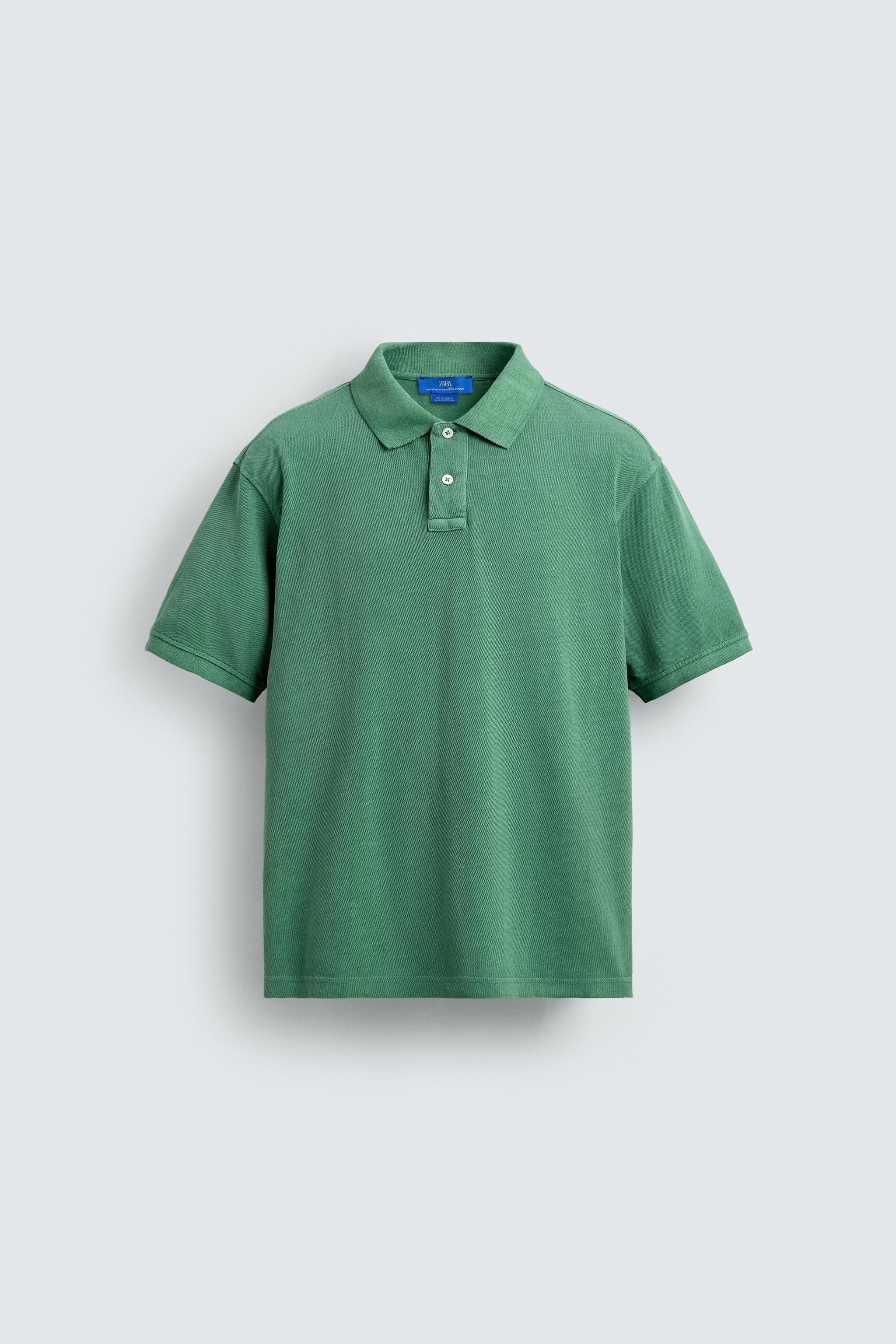 WASHED PIQUÉ POLO SHIRT AARON LEVINE X ZARA - Navy blue | ZARA