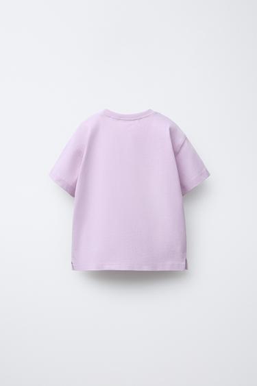 T-SHIRT À POCHE CŒUR EN CROCHET - Mauve de Zara - Image 1