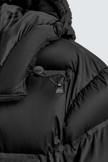 VESTE REMBOURRÉE À CAPUCHE DÉPERLANTE - Noir de Zara - Image 8