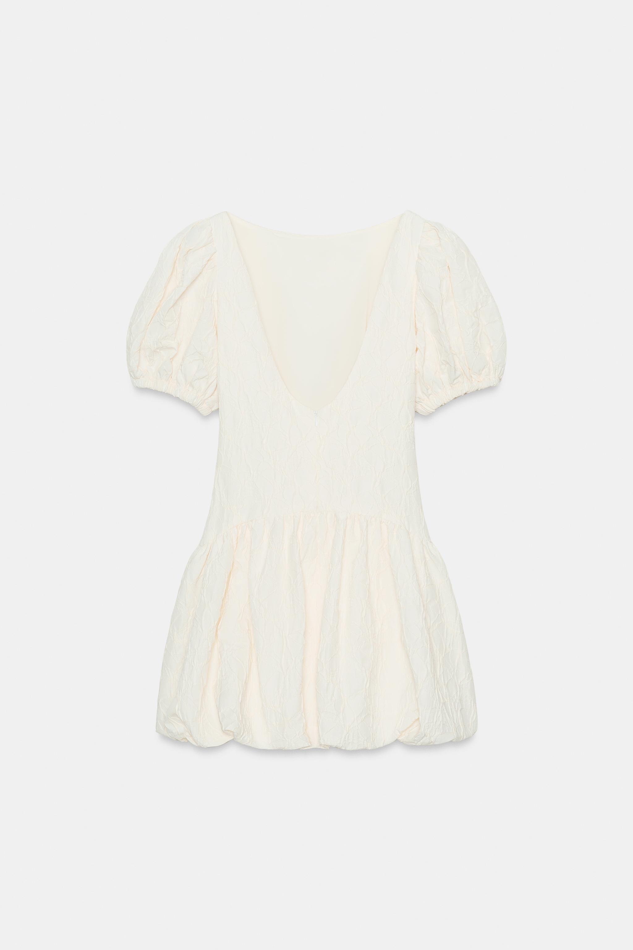 ROBE COURTE BALLON JACQUARD