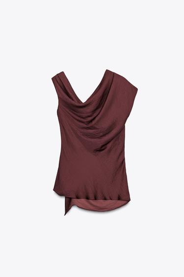 ASYMMETRIC HARDWARE TOP - Burgundy by Zara - Image 5