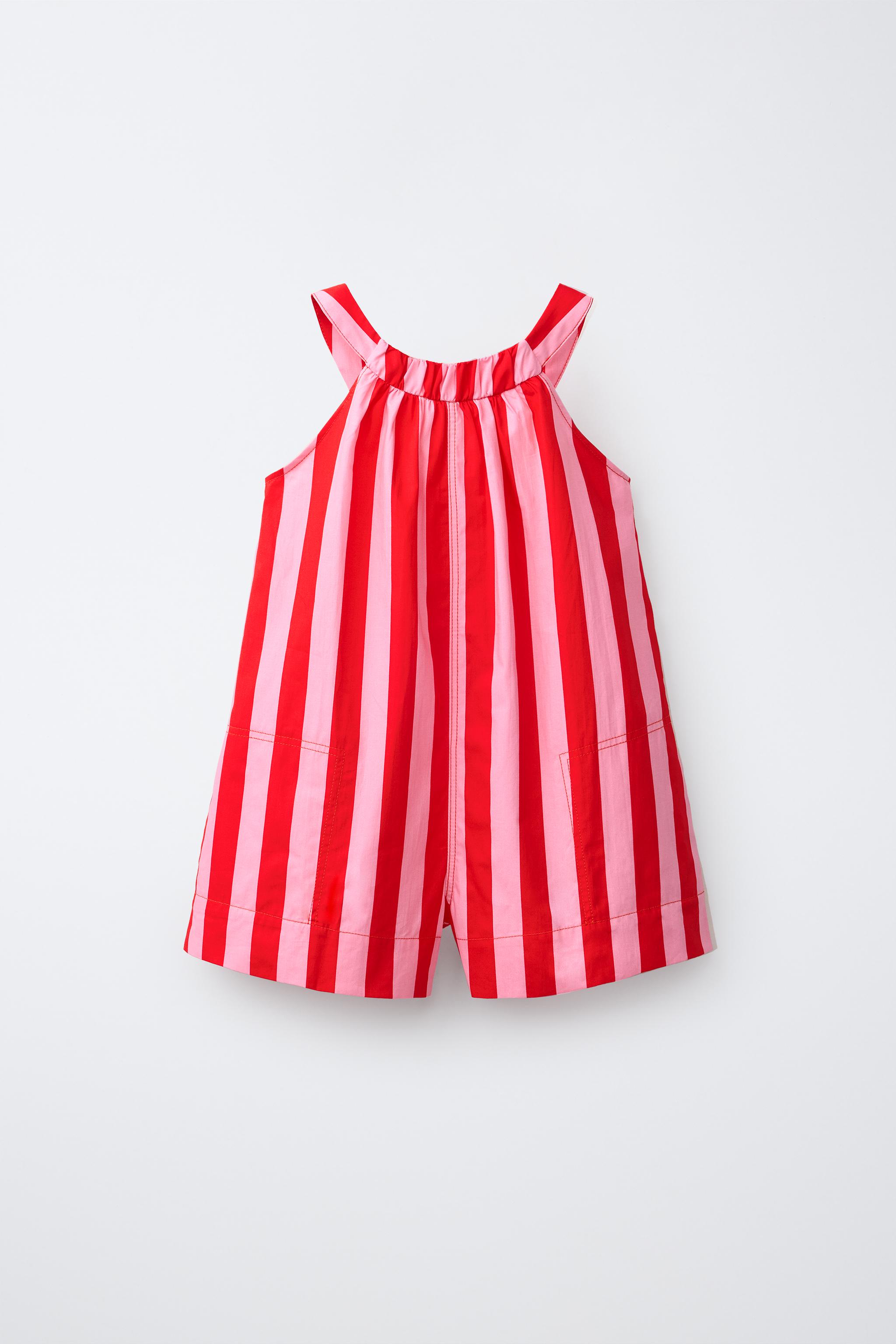 Детские комбинезоны Zara STRIPED SHORT JUMPSUIT — фото 2