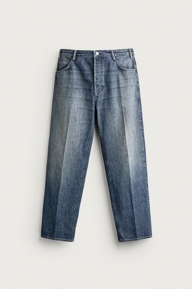 RELAXED FIT PRESSED JEANS - Blue by Zara