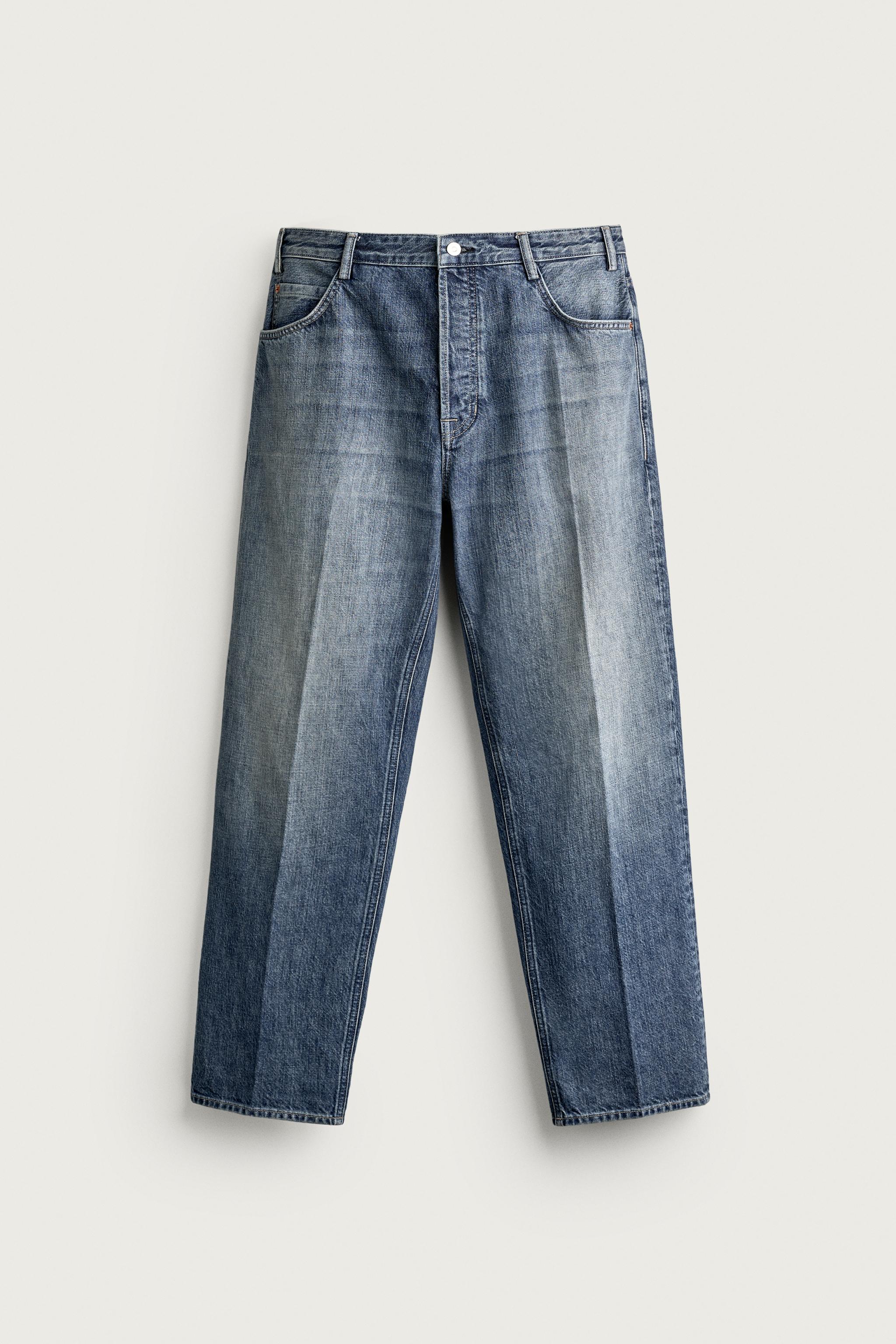 RELAXED FIT PRESSED CREASE JEANS