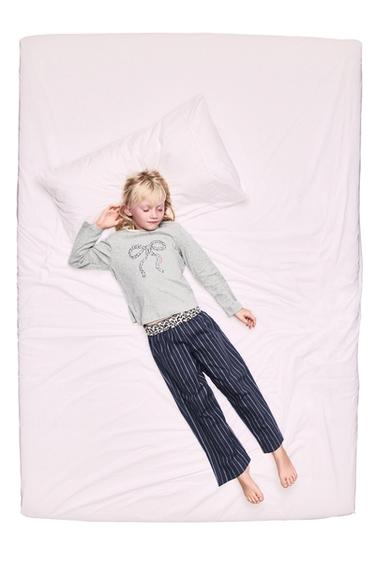 AGES 6-14 / STRIPED PYJAMAS WITH BOW DETAIL - Blue by Zara