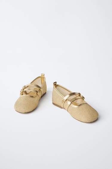 BALLERINES DOUBLE BRIDE MÉTALLISÉES - Or de Zara - Image 2