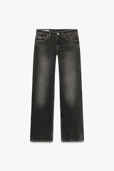 TRF LOW-RISE WIDE-LEG JEANS - Brown by Zara