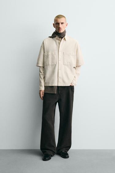 CAMISA ESTRUTURA PETOS - Branco de Zara