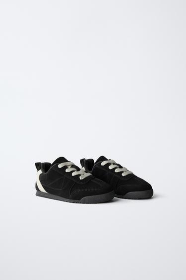SABATILLES ESPORTIVES DE PELL - Negre de Zara