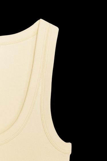 TRÄGERTOP MIT RIB-MUSTER - Vanille von Zara
