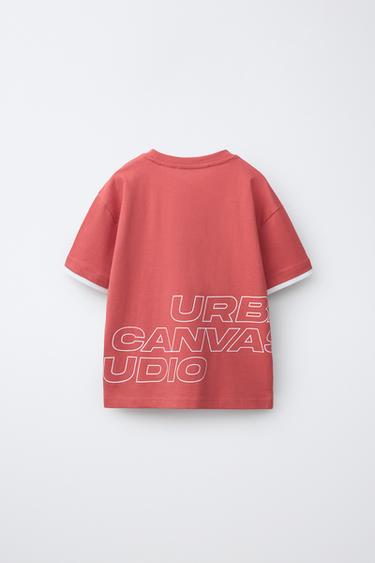 PYJAMA DOUBLE MANCHES IMPRIMÉ INSCRIPTION 6-14 ANS - Rouge de Zara - Image 2