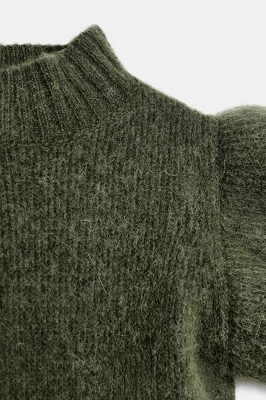 GILET AVEC LAINE ET VOLANTS - Vert de Zara - Image 6