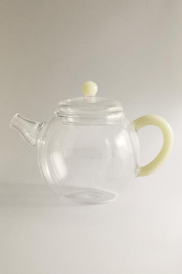 컬러 손잡이가 달린 보로실리케이트 티포트 - Zara의 노랑 - 이미지 0