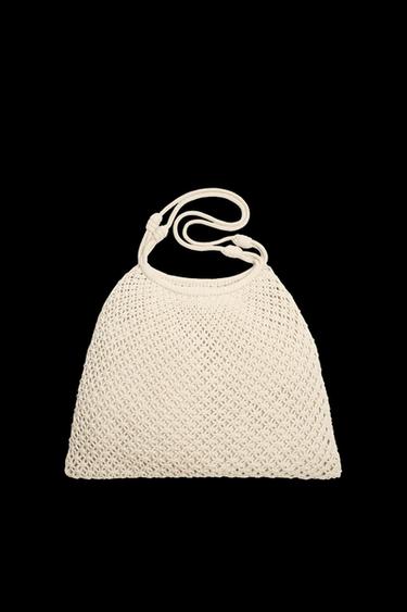 Zara MACRAMÉ SHOPPER BAG - Off White - Image 0