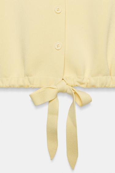 VESTE EN MAILLE AVEC NŒUD - Jaune de Zara - Image 9