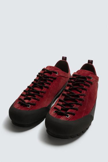 BASKETS EN CUIR SEMELLE VIBRAM® AARON LEVINE X ZARA - Rouge de Zara - Image 4