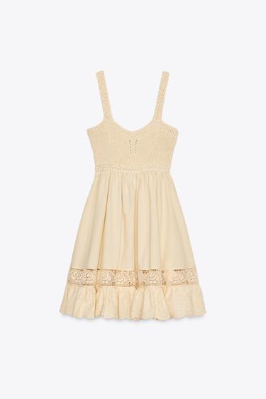 COMBINED KNIT DRESS - Ecru by Zara - Image 5