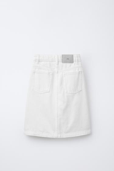 DENIM MIDI SKIRT - White by Zara - Image 2