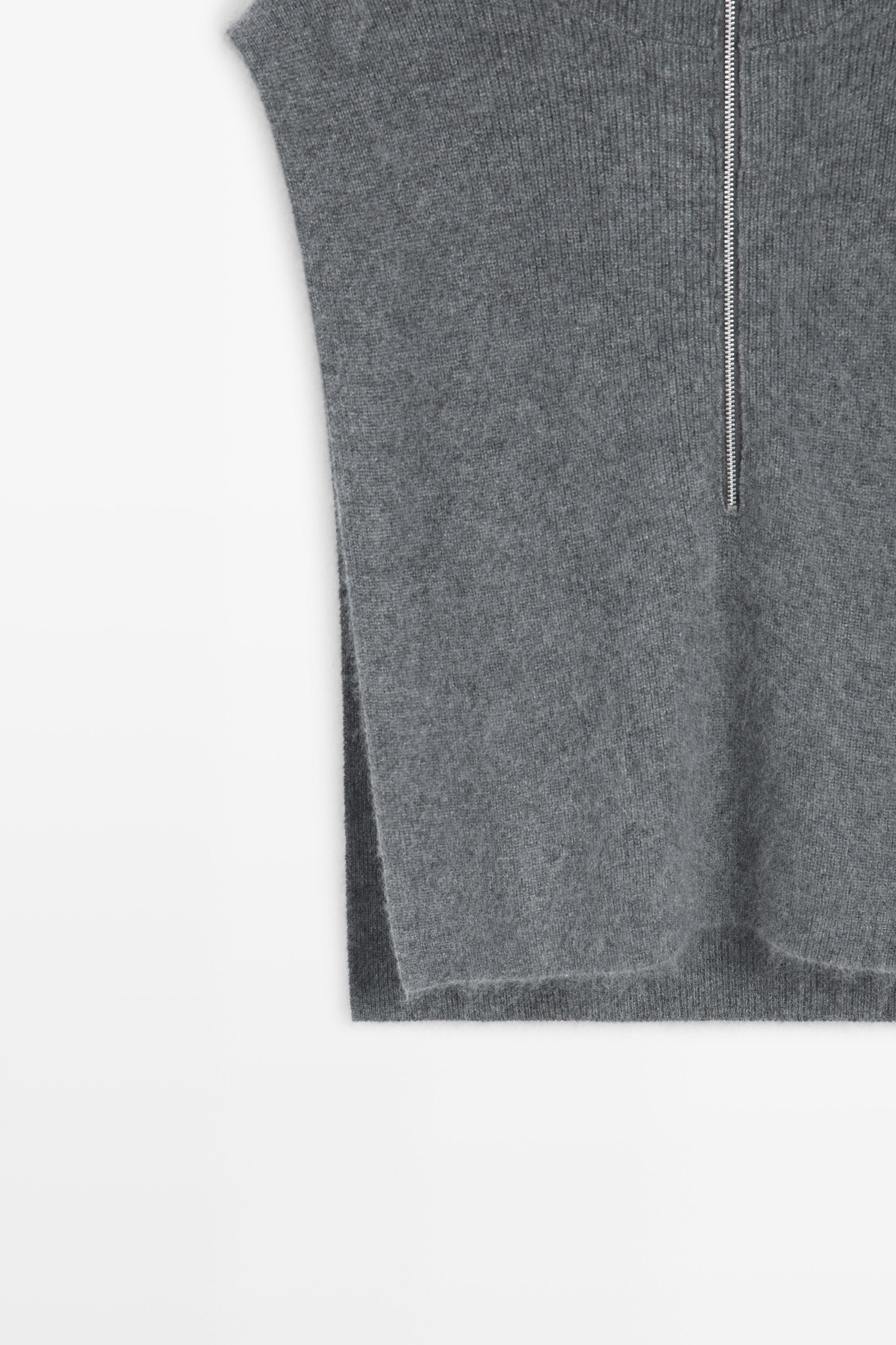 Gilet en maille à capuche 100 % cachemire