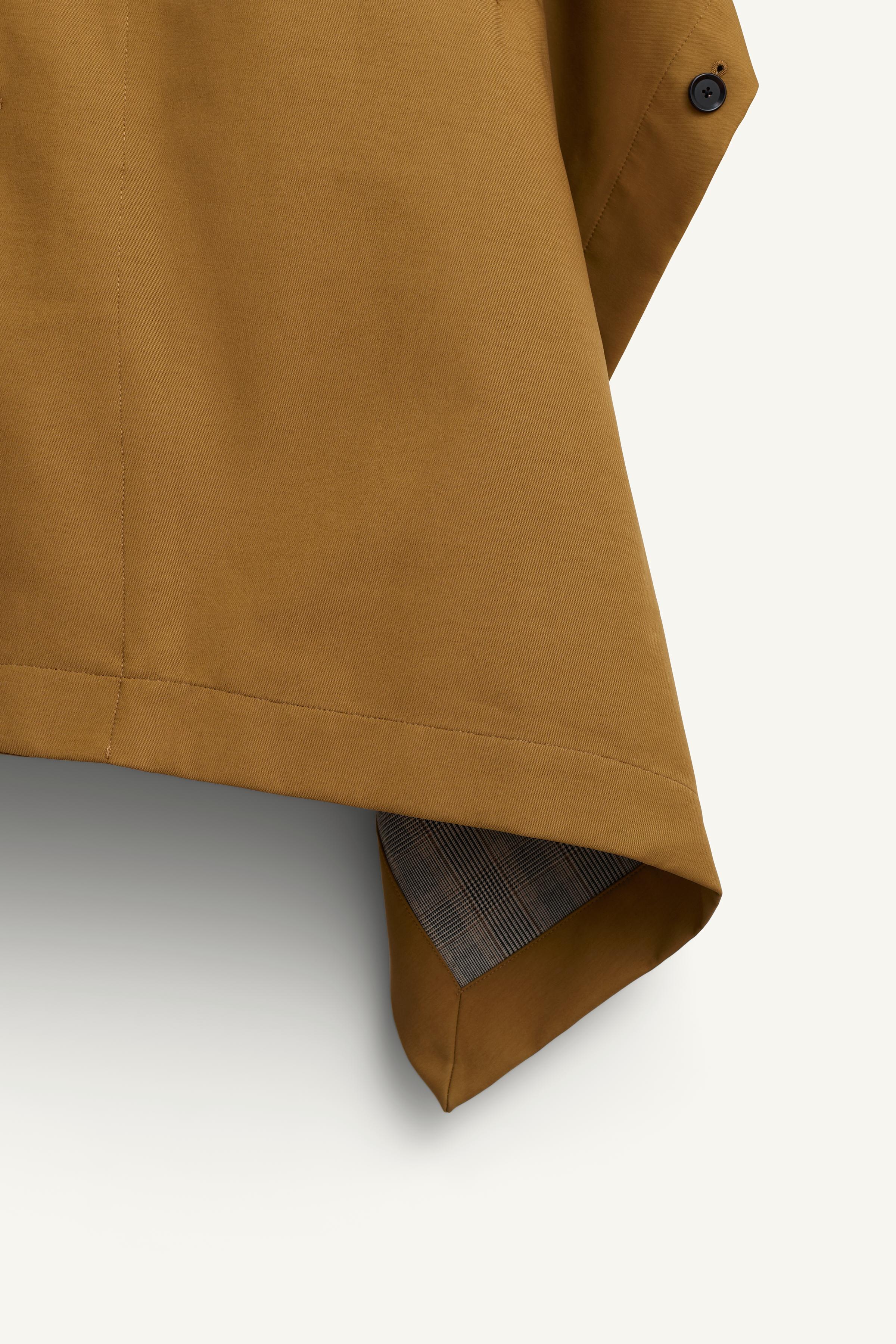 CONTRAST PLAID WATER REPELLENT PONCHO LIMITED EDITION