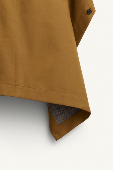 CONTRAST CHECK WATER-REPELLENT PONCHO LIMITED EDITION - Beige by Zara - Image 11