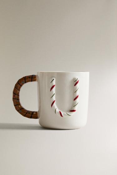 CHILDREN'S CHRISTMAS LETTER "U" STONEWARE MUG - متعدد الألوان الخاص بـ Zara - صورة 0