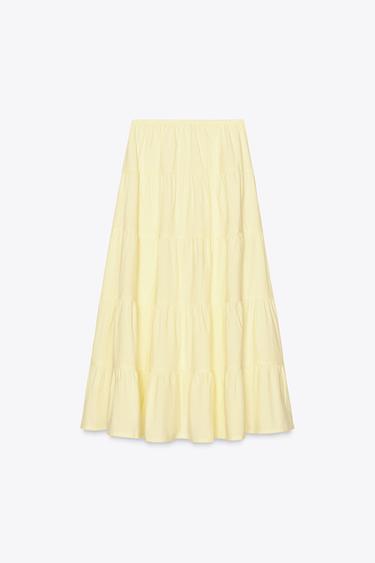 JUPE LONGUE À PANNEAUX - Jaune clair de Zara - Image 7