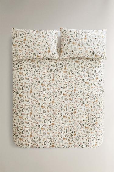 BETTBEZUG SATIN BLUMENPRINT - Cremefarben von Zara - Bild 0