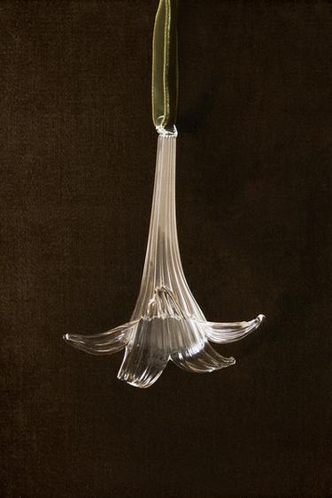 FLORAL GLASS CHRISTMAS TREE ORNAMENT — Transparent 1