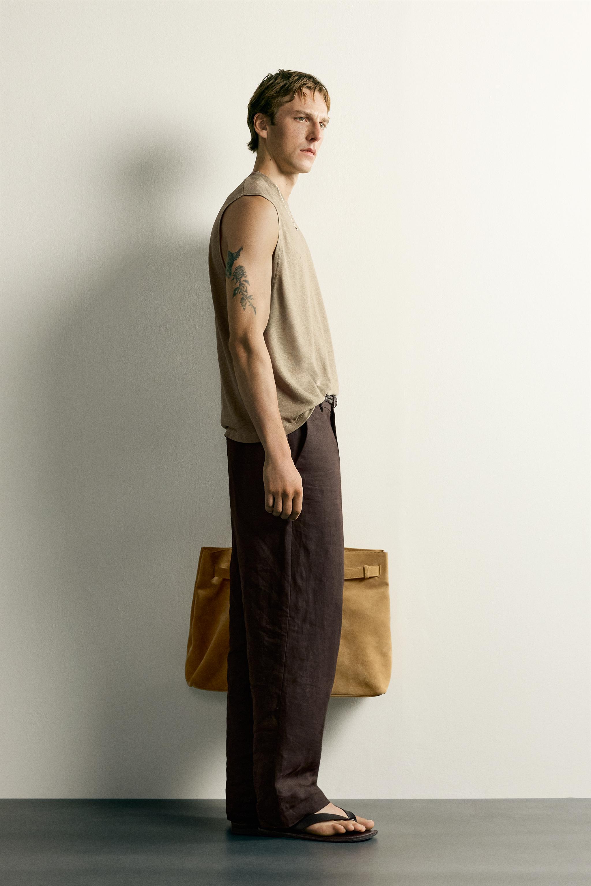 RELAXED FIT COTTON-LINEN TANK TOP