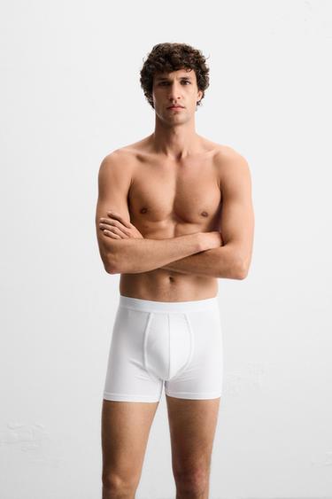 LOT DE 3 BOXERS BASIQUES - Blanc de Zara - Image 1