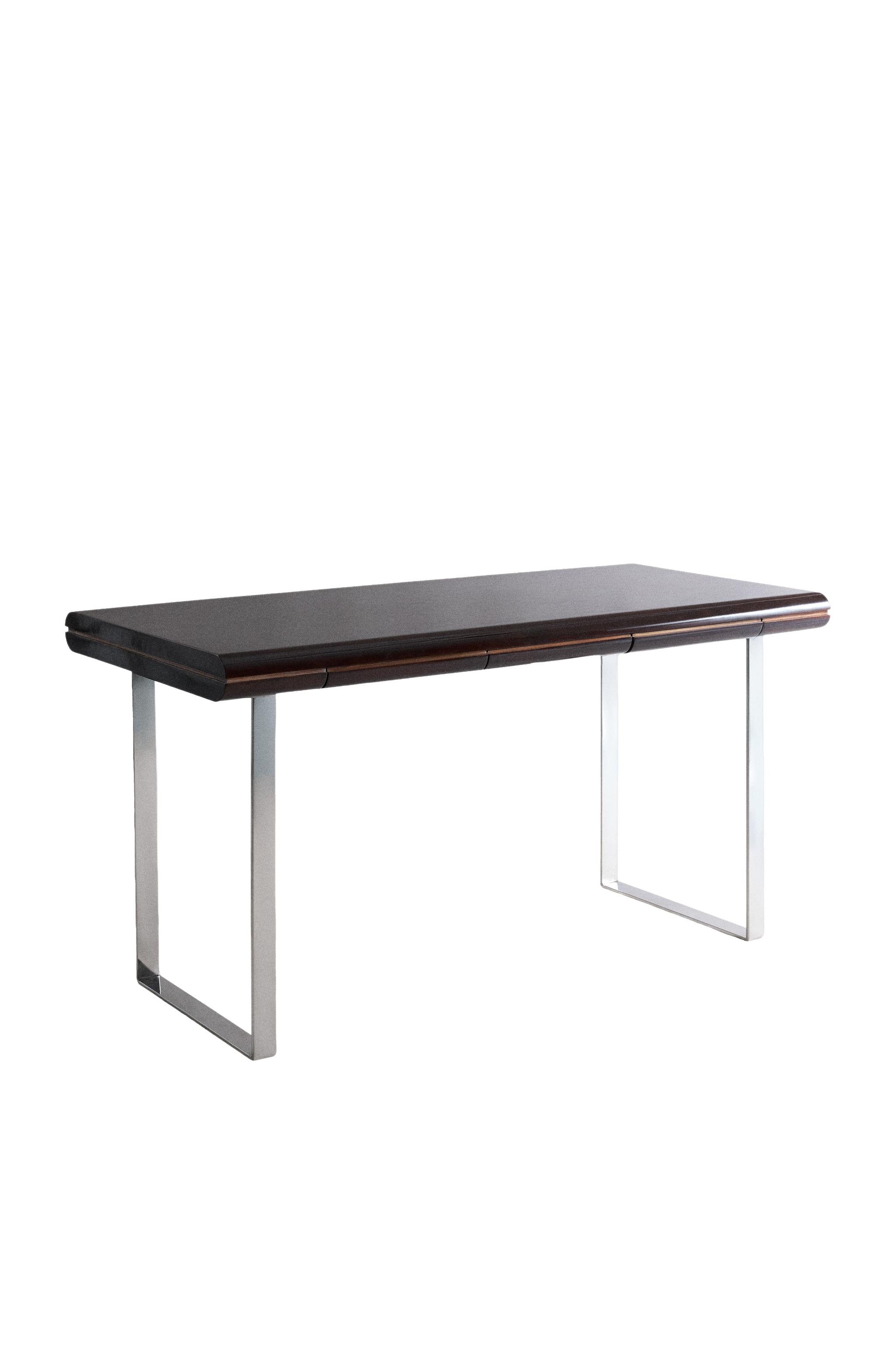 WOOD AND STEEL DESK - Dark brown | ZARA United States
