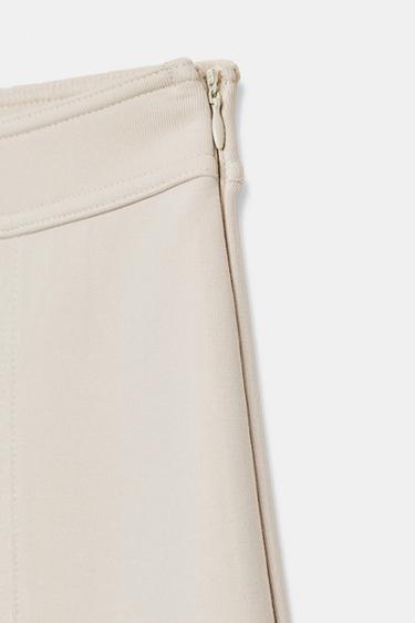 INTERLOCK STRAIGHT-LEG TROUSERS - Ecru by Zara - Image 4