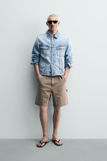 برمودا RELAXED FIT بجيوب متعددة الاستعمالات - بني الخاص بـ Zara