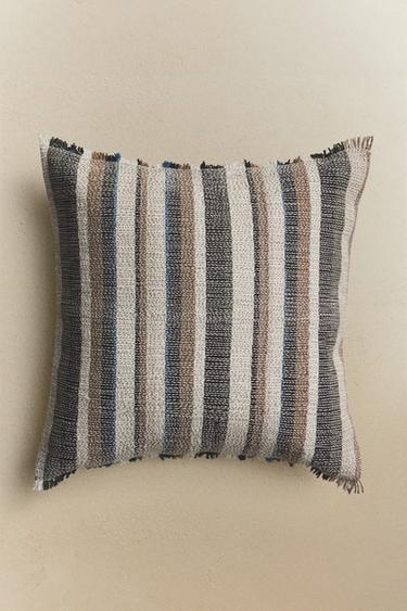 VÆVET PUDEBETRÆK - blå fra Zara