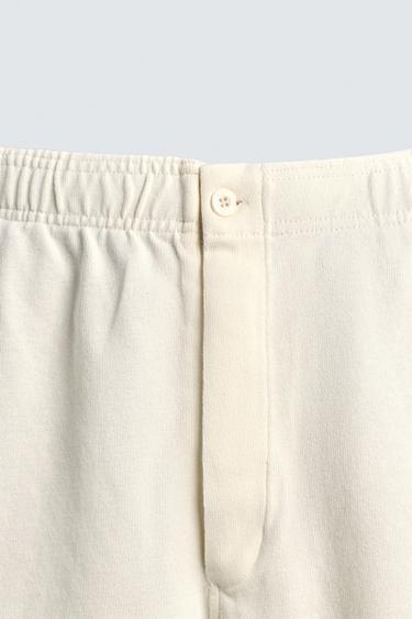 REGULAR FIT JOGGER BERMUDA SHORTS - Oyster-white by Zara - Image 8
