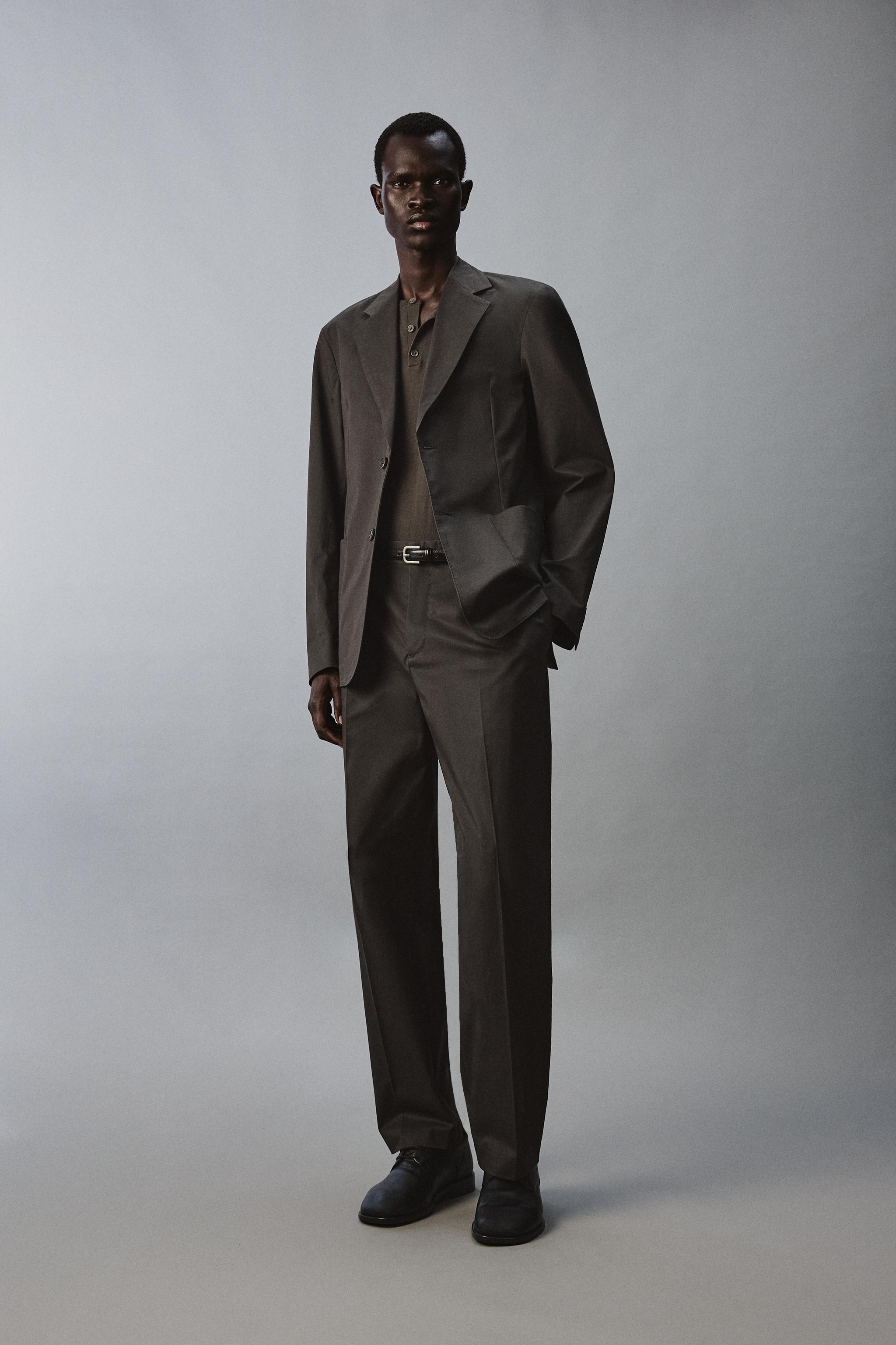 REGULAR FIT COTTON BLEND SUIT PANTS