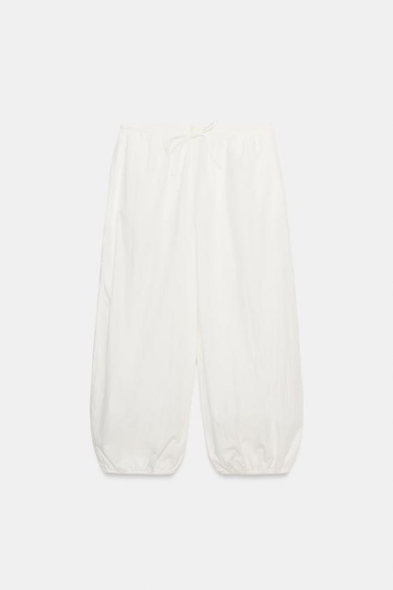 PANTALON TISSU TECHNIQUE ÉLASTIQUES - Blanc de Zara - Image 5