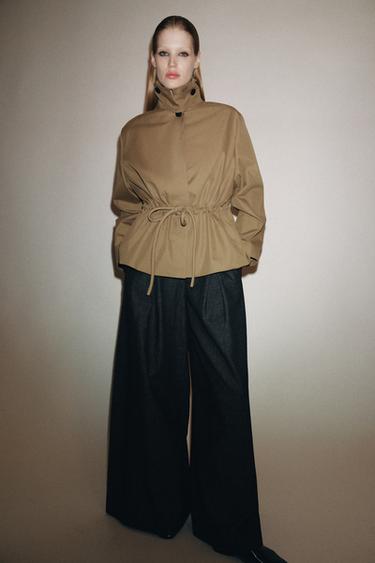 ZW COLLECTION SHORT PARKA WITH ADJUSTABLE WAIST - Brown / Taupe by Zara - Image 7