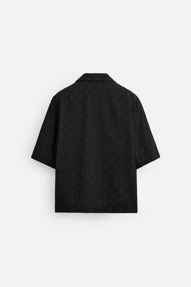 GEOMETRIC EMBROIDERY SHIRT - Black by Zara - Image 8