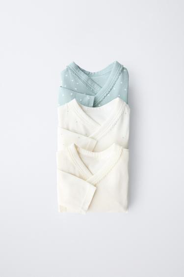 3-PACK OF KIMONO NECK STAR BODYSUITS - Sea green by Zara - Image 0