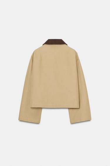 SHORT TRENCH COAT WITH CONTRAST COLLAR - camel by Zara - Image 7