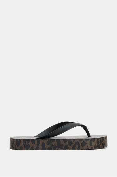 ANIMAL PRINT SANDALS - Brown by Zara