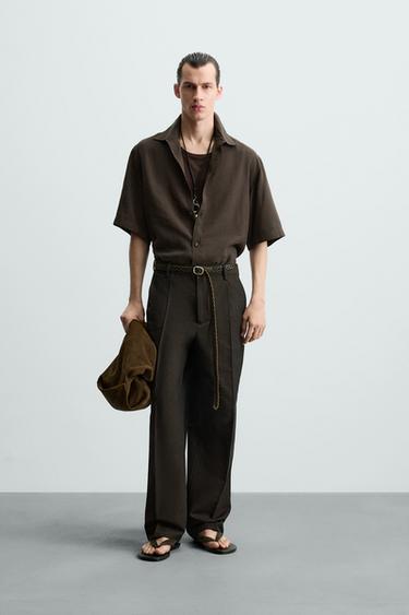 CAMISA FLUIDA RELAXED FIT - Granate de Zara - Imagen 0