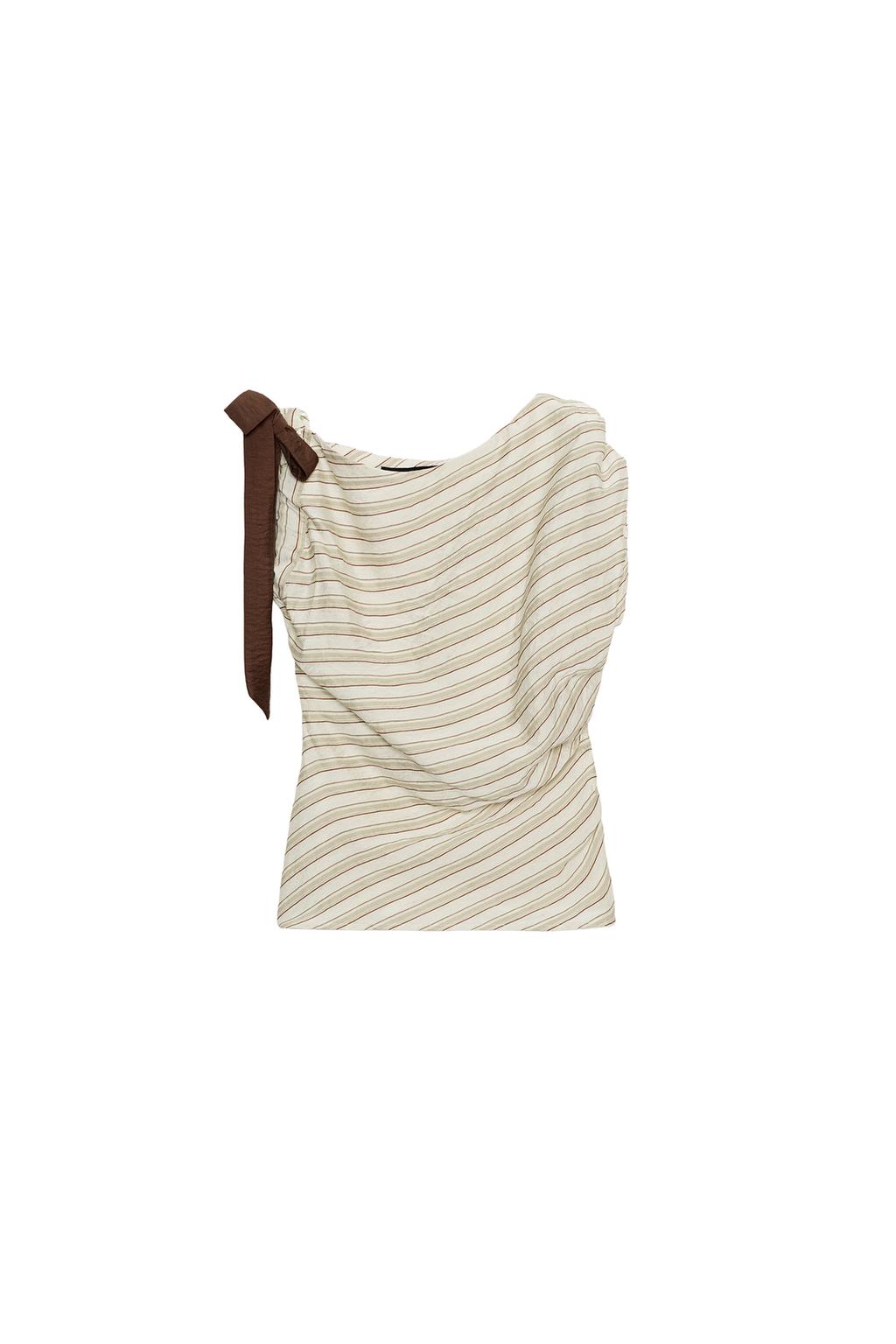 STRIPED TIE TOP - image 3