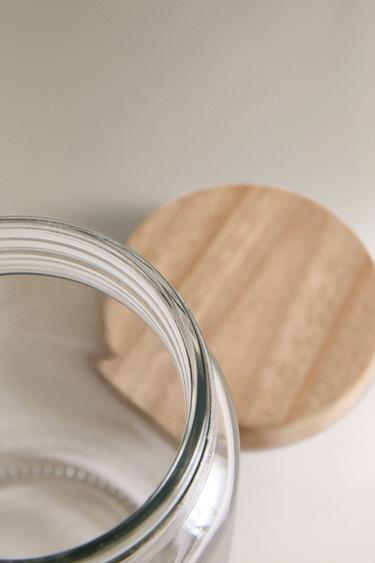 GLASS SCREW-ON STORAGE JAR - Light beige by Zara - Image 3